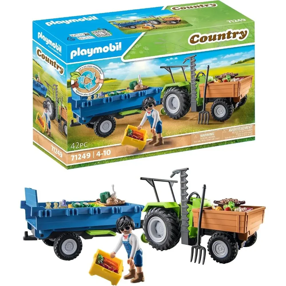 Playmobil Country Harvester Tractor with Trailer Set 71249 New In Box (NIB)